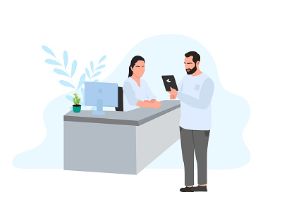 mConsent | Digital Reception customer design digital front desk illustration ipad patient reception receptionist ui vector website