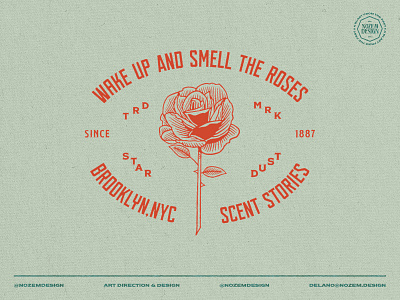 Wake Up And Smell The Roses badge branding design handlettering identity illustration lettering logo rose roses typography vector