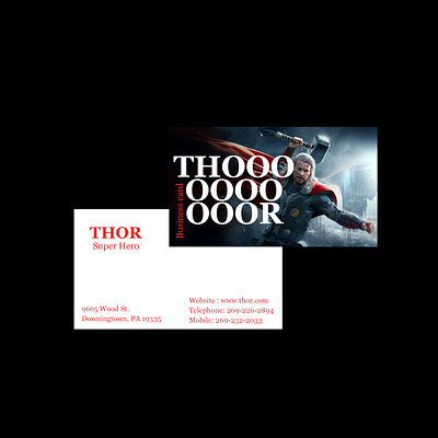 Thor business card businesscard challenge design dribbble illustration superhero warmup