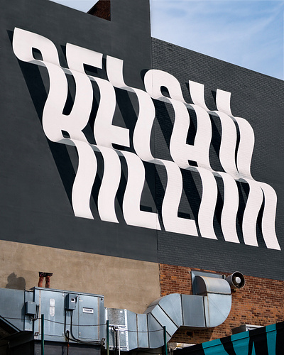 RELAX Mural brightwalls graffiti grafitti lettering michigan monogram mural murals painting silkscreen typography