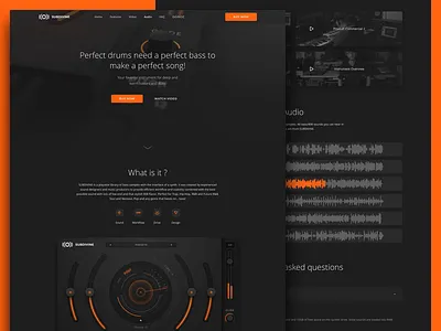 SubDivine - WWW 3d animation app blender branding clean dark design flat interface landing page marketing music orange sketch ui ux video web website