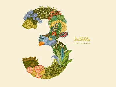 Dribbble invitations autumn autumn colors dribbble dribbble invitation dribbble invite flowers illustration illustration nature nature illustration plant illustration