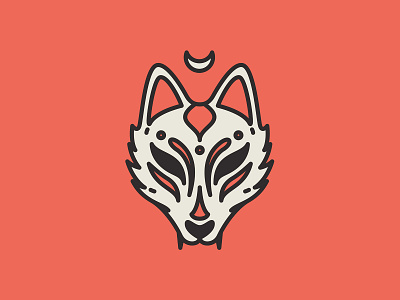 Fox :) art cartoon character design fox icon illustration japanese logo moon vector