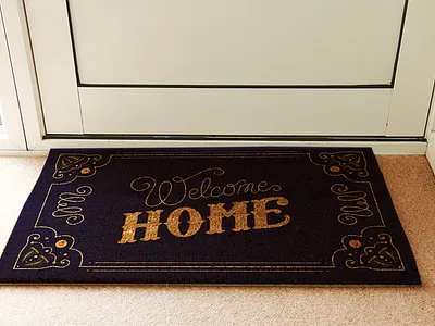 Welcome Home Mat illustartor illustation shoe mat textile design typography welcome home mat