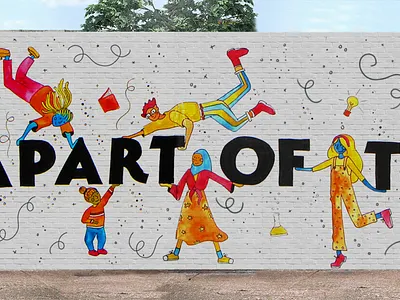 You Are Apart of this Story Mural Wall Mockup character character design illustration mural watercolor watercolor illustration