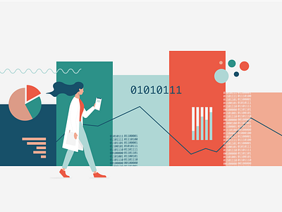 Women in Data coding data equality flat flatdesign illustration science scientist vector women