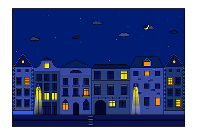 Night cityscape vector illustration apartment arch architecture art background build cartoon center city cityscape concept construction design district downtown drawing environment estate illustration vector