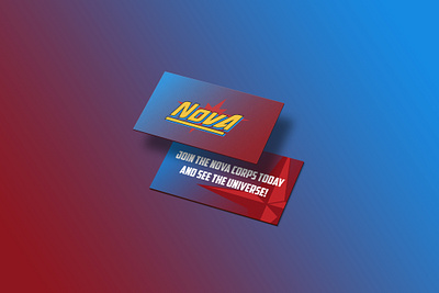 Nova Corps Business Card // Dribbble Weekly Warm-Up blue business card comics gradient marvel mock up red super hero warm up