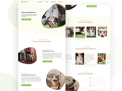 Landing Page - Adopt a pet adopt adoption animals design desktop design landing page design landingpage pet ui webdesign