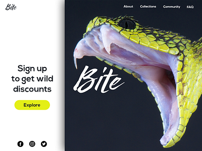 Bite adobe photoshop art design designer digital inspiration landing page layout mock up photoshop uiux web design website