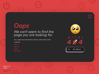 Error 404 | Daily UI #008 008 404 app design daily ui daily ui 008 dailyui dailyui008 error 404 error message error page oops ui uiux userinterface ux webdesign website