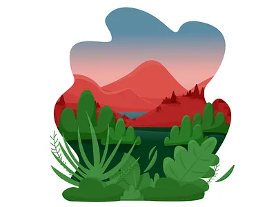 Dawn art dawn design flat illustration illustrator nature nature illustration ui vector