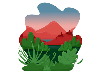 Dawn art dawn design flat illustration illustrator nature nature illustration ui vector