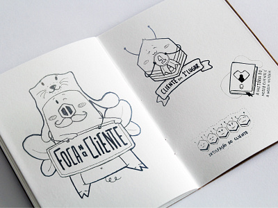 Costumer Success Stickers branding design draft hand drawn illustration rough sketch sketchbook vector