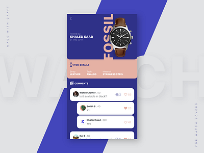 Watches Community App app app design app ui application community design social social app ui uiux ux watch