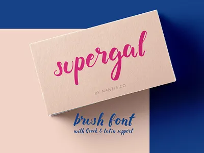 supergal brush font brush font greek font handwritten font nantiaco fonts