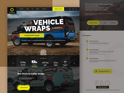 Website for Vinyl Car Wraps Company automobile box truck car cars decals landing page pickup truck presentation stickers truck van vehicle vehicle graphics vehicle wrap