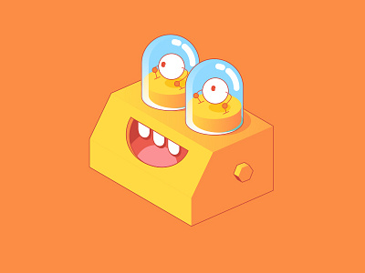 Hi there! 2d art character design eyes flat illustration robot smile smiley face vector