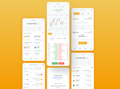 Trading app blockchain branding crypto cryptocurrency design illustrator typography ui uiux ux