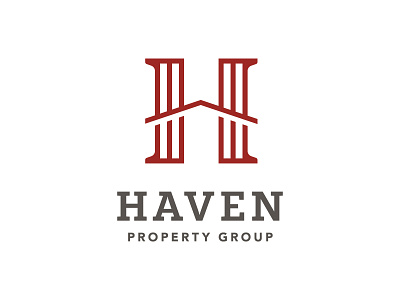 Haven Property Group Logo haven house logo logo logo design peak property management roof