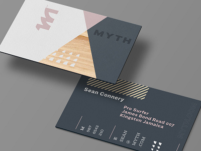 Myth Cards board business card myth ocean outdoor print sea sports surf surfing wood