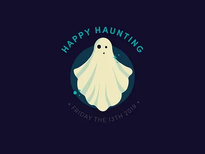 Happy Haunting color palette design flat illustration typography vector