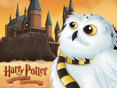 Harry Potter Trivia Knight brown castle film harry potter hedwig hogwarts magic movie orange owl painting photoshop potterhead red rocks sunset trivia ucf wand wizards