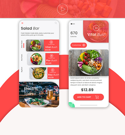 Salad bar App Concept app design flat ui ui ux design ux