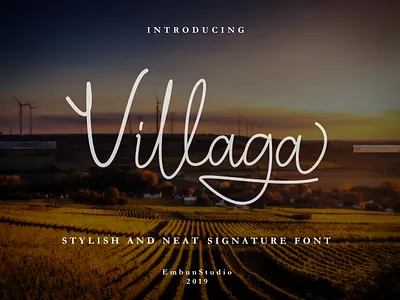 Villaga 1st Preview business font font design hand lettering handwriting handwritten illustration logo signature stylish typeface