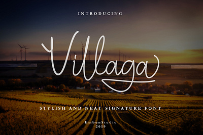 Villaga 1st Preview business font font design hand lettering handwriting handwritten illustration logo signature stylish typeface
