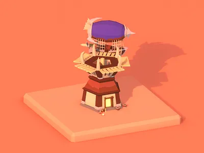 Lowpoly Horde Airship of World of Warcraft 3d airship art b3d blender building fan art isometric low poly lowpoly world of warcraft wow