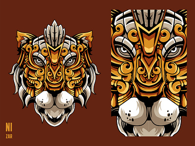 Mythical Tiger animal head animal illustration best design best shot debut debuts design dribbble featured illustration mythical new shot shot tiger tiger head tigers