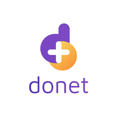 Donet logo app branding charachter flat illustration ios logo typography