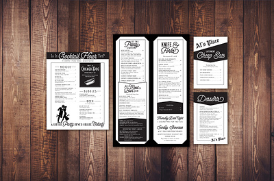 Al's Place food layout menu menu design restaurant restaurant design