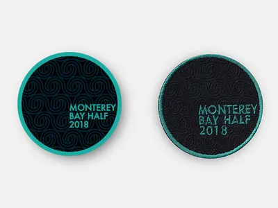 Monterey Bay Half Marathon 2018 Commemorative Race Day Patch badge design half marathon inkscape marathon monterey monterey bay patch patches physical product racing running svg vector