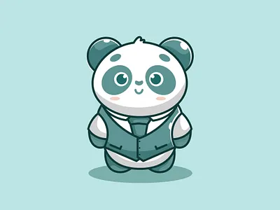 mr cute panda blue animation branding design icon illustration logo panda vector