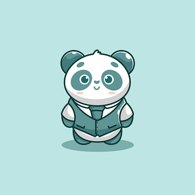 mr cute panda blue animation branding design icon illustration logo panda vector
