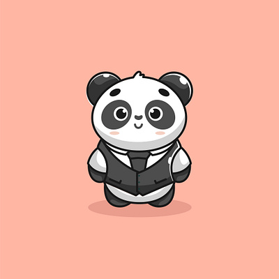 mr cute panda black animation branding design icon illustration logo panda ui vector