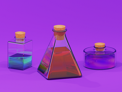 Potion Notion 3d b3d blender blender3d bottle bottles caustics cork cycles liquid render stylized