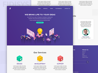 Landing Page design flat illustration ui ux web website