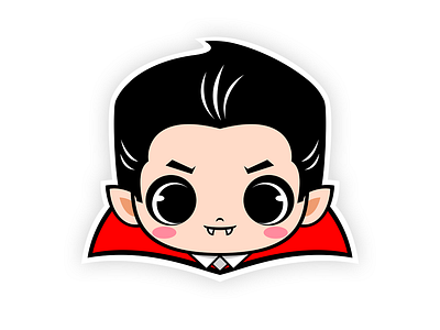 Cute Count Dracula Sticker cartoon character chibi classic monster count dracula dracula halloween illustration monster sticker stickers t shirt design tee shirt teepublic vamp vampire villain