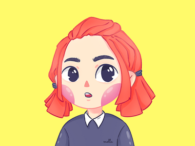 Orange Hair anime anime chibi art cartoon character design chibi cute cute character design digital art digital drawing drawings hayley williams illustration kawaii little girl orange orange juice paramore portrait illustration