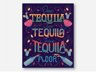 Tequila design hand lettering illustration lettering procreate typography