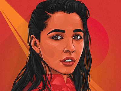 Naomi scott adobe digital art illustrator portrait vector vector art vexel