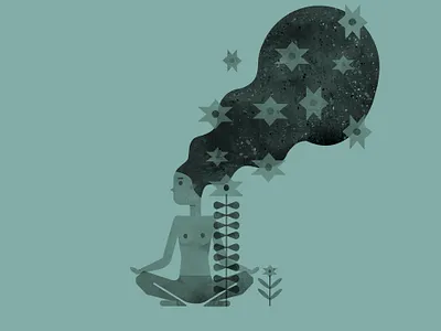 girlyoga cd cloth card dream illustration illustrations jamie aspinall naked nude yoga yoga pose