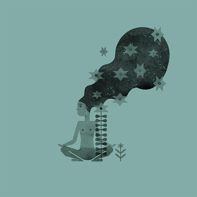 girlyoga cd cloth card dream illustration illustrations jamie aspinall naked nude yoga yoga pose