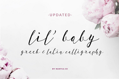 Lil Baby Greek Script Font greek font handwritten font nantiaco fonts script font