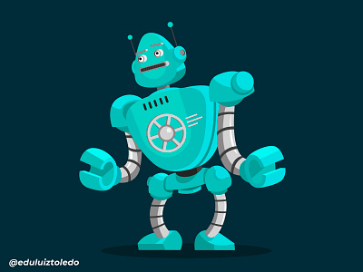 A blue robot, nothing more ... color design designer eduardo toledo illustration illustrator illustrator design photoshop robots vector webdesign