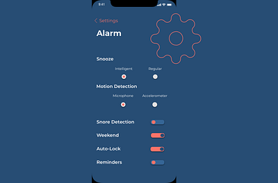 Settings - Smart Alarm Clock App app dailyui dailyuichallenge design ios mobileappdesign settings ui ui uidesign ux uxdesign