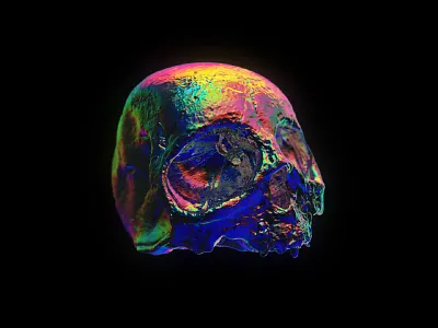 3D Holographic Skull 3d 3d art 3d artist c4d cinema 4d cinema4d design graphic design graphicdesign holo holographic rainbow render rendered rendering renders skull skull art skulls texture